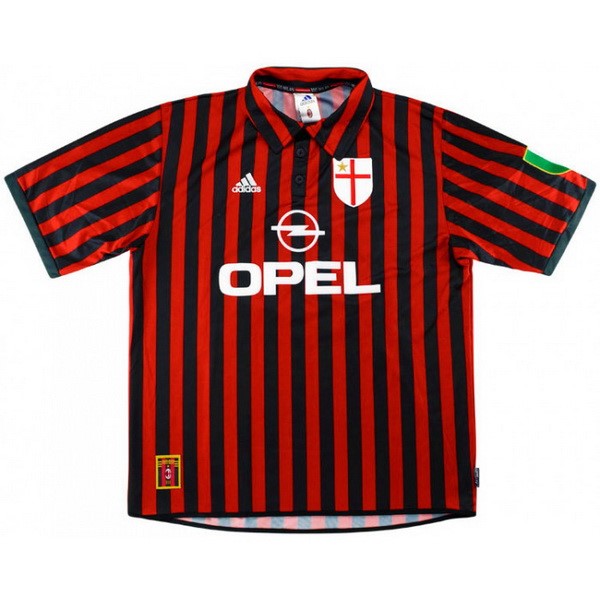 Tailandia Camiseta AC Milan Primera Equipación Retro 1999 2000 Rojo